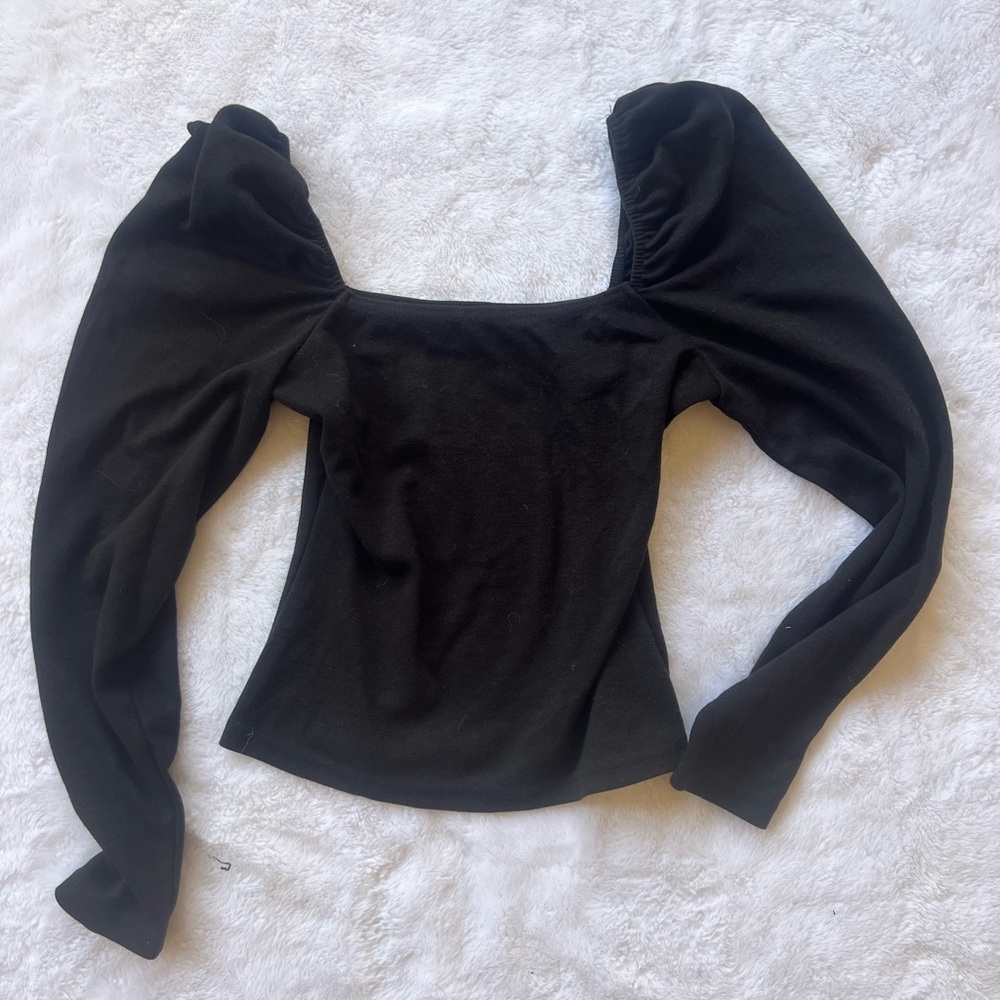 MinkPink Puff Sleeve, Cotton Crop, Size Small